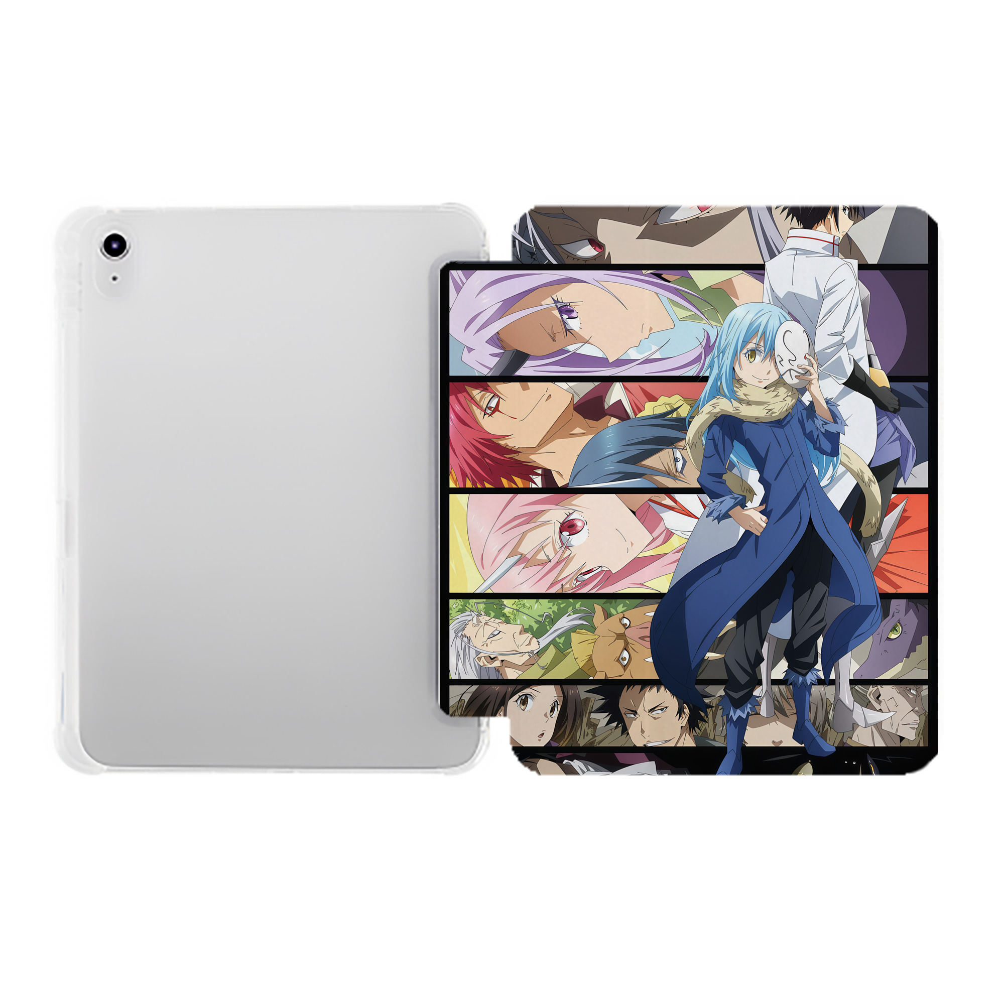 （画像用） 転スラ Regarding Reincarnated to Slime IPad ケース ペン収納付き 三つ折りスタンド PUレザー×シリコン 対応機種9.5/10.5/10.9インチ